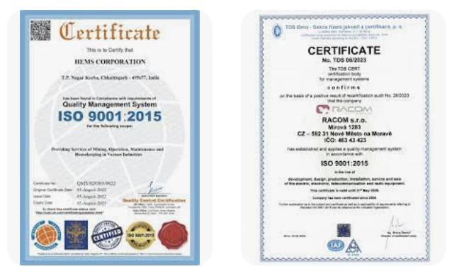 ISO 資質(zhì)認(rèn)證 ISO 9001 / ISO 13485 / ISO14001 環(huán)境管理體系  / ISO45001 職業(yè)健康體系